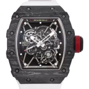 리차드밀 RM35-02 44.5mm Black Carbon Fiber White Rubber Strap Black Skeletonized[BBR]