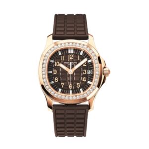 파텍필립 아쿠아넛 35.6mm 5068R-001 Rose Gold Diamond Bezel Brown Rubber Strap Black Dial[PPF]