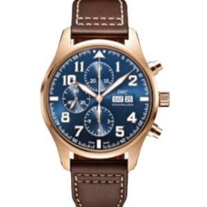 IWC 파일럿 Chronograph 43mm IW377721 Rose Gold Leather Strap Blue Arabic Numerals Dial[ZF]
