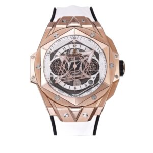 위블로 빅뱅 Sang Bleu II 45mm 418.OX.2001.RX.MXM20 Rose Gold White Rubber Strap White Skeletonized Dial[BBF]