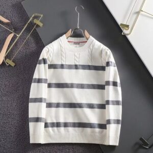 [국내배송]브루넬로 쿠치넬리 신상 스트라이프 케이블 양모라운드