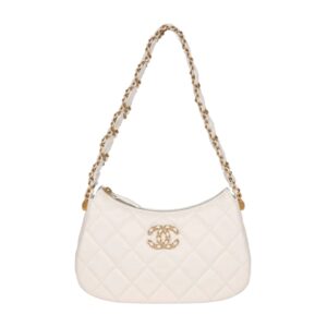 [프리미엄/해외배송]샤넬 19 호보백 미니(화이트/금장/카프스킨)