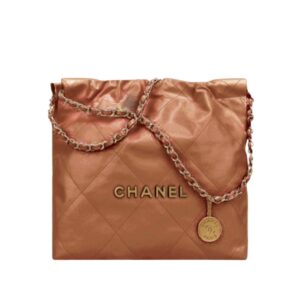 [탑티어/해외배송]샤넬 *정품가죽* 22백 스몰 핸드백(카멜/금장/카프스킨)