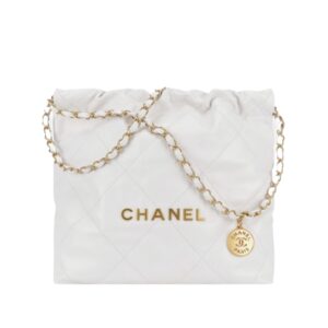 [탑티어/해외배송]샤넬 *정품가죽* 22백 스몰 핸드백(화이트/금장/카프스킨)