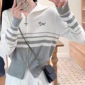 [국내배송]톰브라운 T 헥터 하프배색 투웨이집업 니트