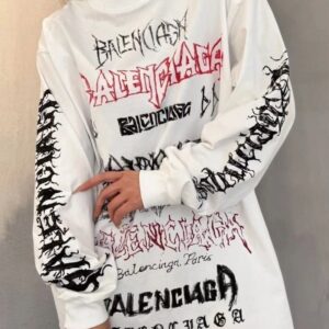 [국내배송]발렌시아가 멀티그래피티 긴팔 워싱 티셔츠