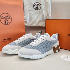 [국내배송]에르메스 바운싱 스니커즈 (최상위버전) 그래픽 메쉬 스웨이드 고트스킨 & 블랑