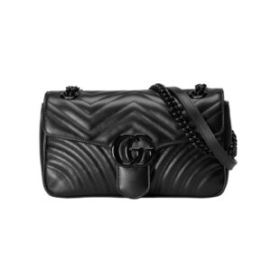 [프리미엄/해외배송]구찌 GG 마몽 마틀라세 스몰 숄더백(올블랙)