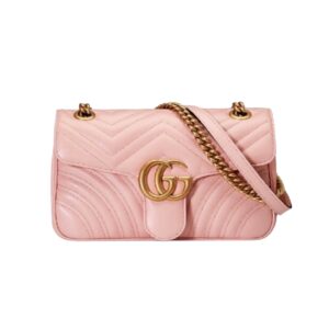 [프리미엄/해외배송]구찌 GG 마몽 마틀라세 스몰 숄더백(핑크)
