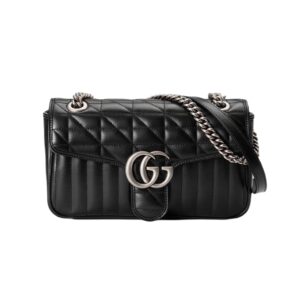 [프리미엄/해외배송]구찌 GG 마몽 스몰 숄더백(블랙/은장)