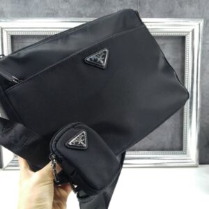 [국내배송]프라다 리나일론 크로스백 블랙 공용