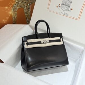 [국내배송]에르메스 버킨 25 (Box Calf 블랙 실버 / 올수공)