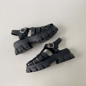 [국내배송]프라다 수입 러버 모놀리스 샌들