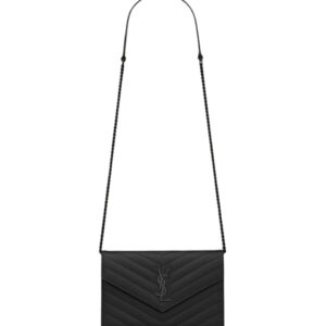 [프리미엄/해외배송]생로랑 엔벨로프 체인 WOC(올블랙)