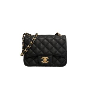 [프리미엄/해외배송]샤넬 클래식 쁘띠삭 플랩 백(블랙/금장/캐비어)