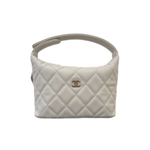 [프리미엄/해외배송]샤넬 호보 숄더백(화이트/금장/캐비어)